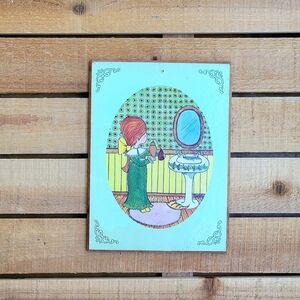 Vintage 70's Wooden Plaque/Wall Decor